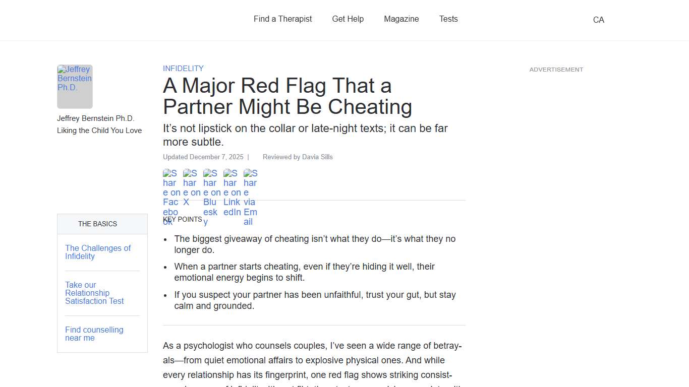 A Major Red Flag That a Partner Might Be Cheating Psychology Today Canada